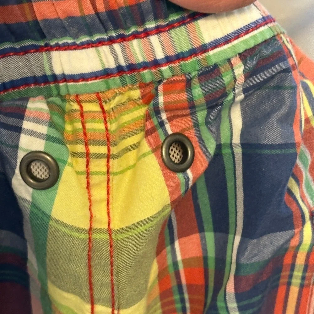 VTG Polo Ralph Lauren Madras Plaid Swim Trunks Shorts Lined Men’s XL O14